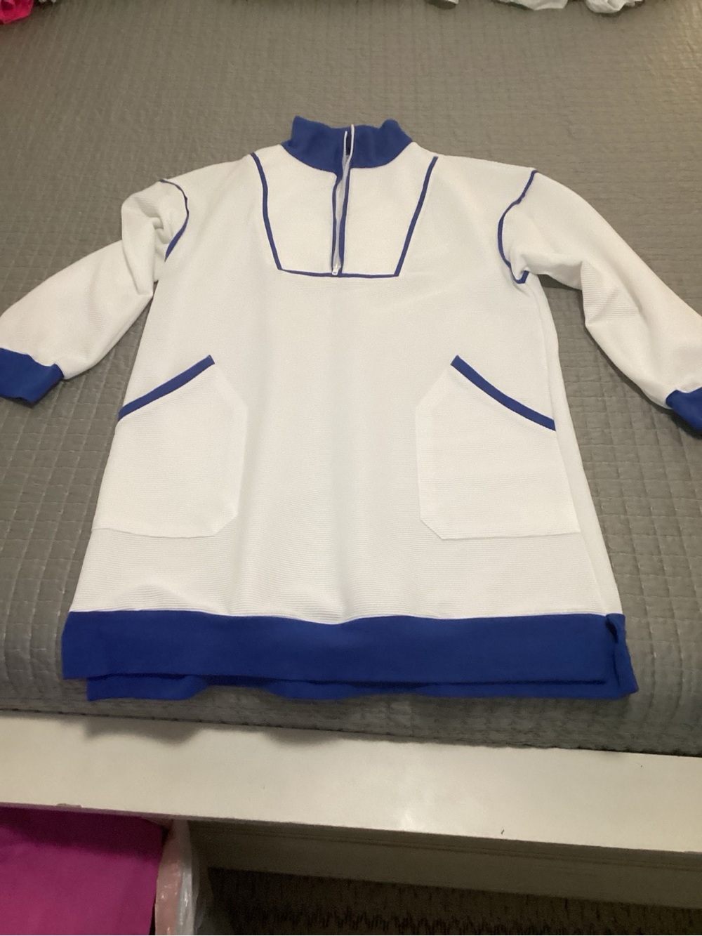 Amazon Blue/White Sweatshirt Dress